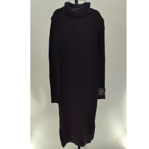 Lulus Black Long-Sleeve Midi Dress with Side Slit - Picture 2 of 5